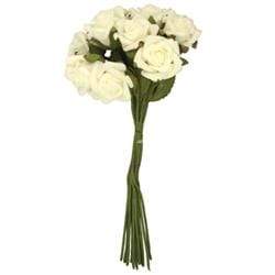 AussieSuperStore Art & Craft Essentials White Foam Rose with 12 Head (in 8 colors) Foam Rose with 12 Head | Artificial Craft Flower Party Decoration 9323823117276 RBF13WH